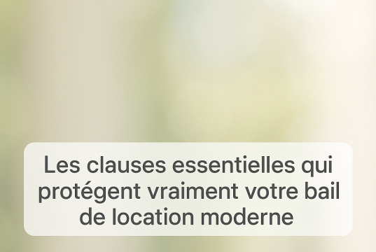 Les clauses essentielles qui protègent vraiment votre bail de location moderne