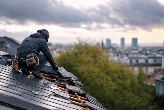 Intervention rapide d’un couvreur à Boulogne-Billancourt après une tempête dévastatrice